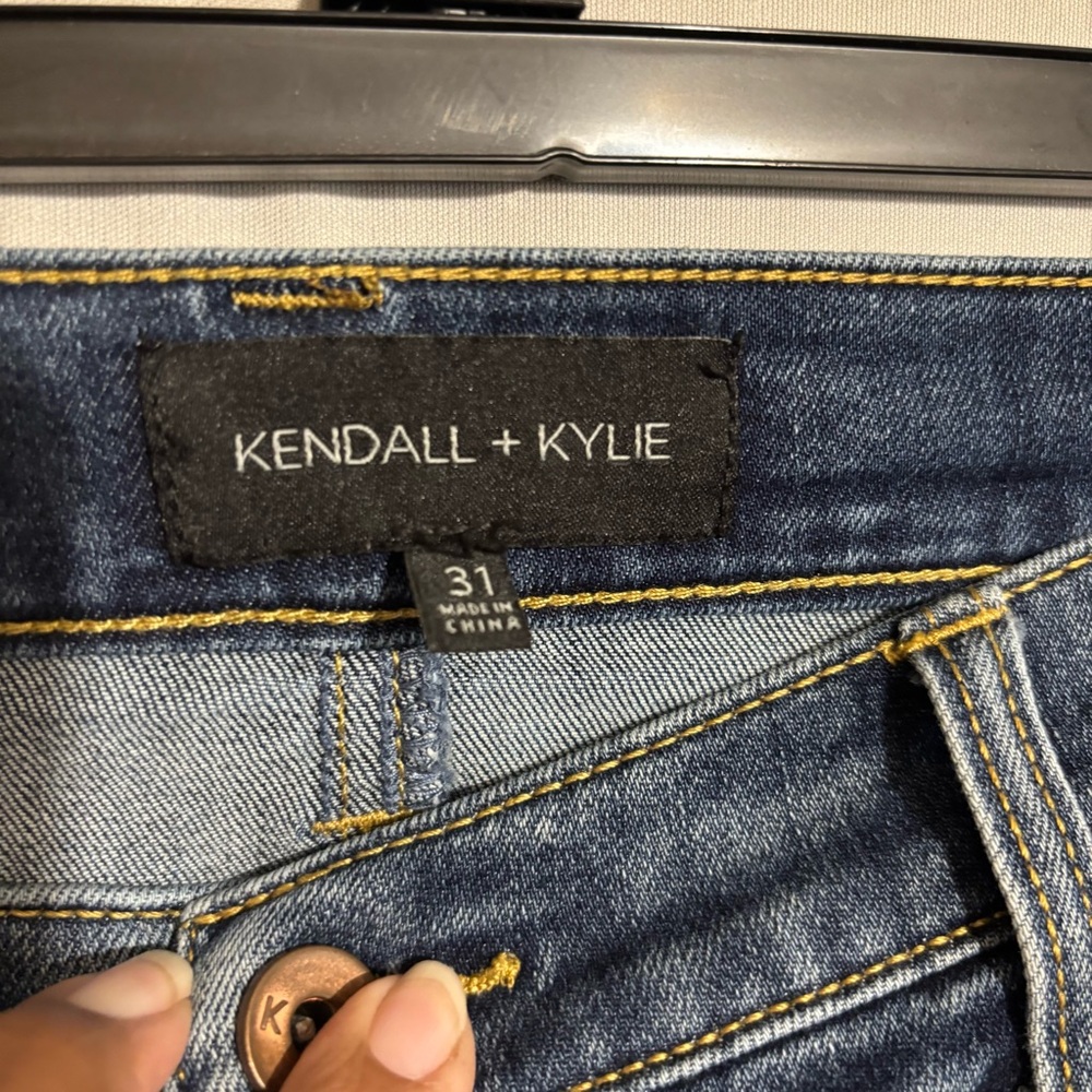 Kendall + Kylie Distressed Blue Denim Mini Skirt size 31 - Picture 5 of 5